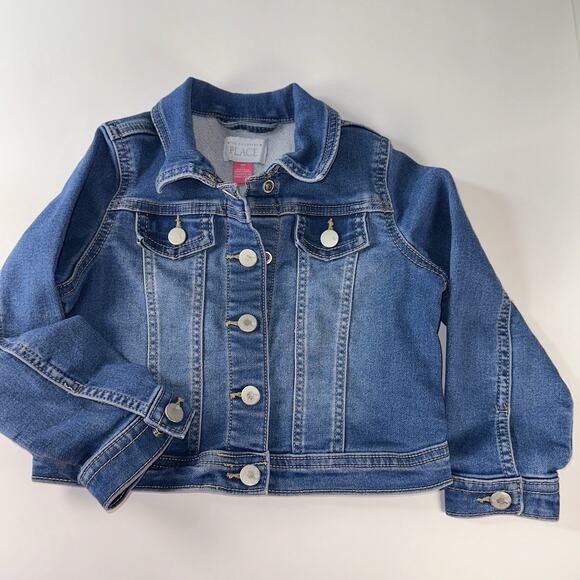 The Children’s Place Girls Denim Jacket Size 4T Classic Blue Jean Jacket - Picture 1 of 4